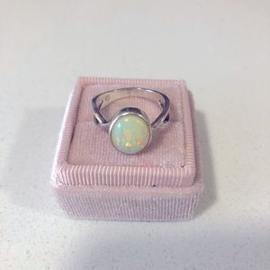 Sterling Silver and Opal Ring Size 7.5